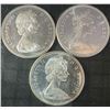 Image 2 : 3 Canadian Silver Dollar Coins, 1867-1967, .800 Silver, 70g Total