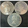 Image 2 : 3 1960 Canada .800 Silver Dollar Coins, 70g Total