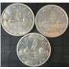 Image 1 : 3 1959 .800 Silver Canadian Dollars, 70g Total