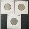 Image 1 : 3 Canadian Silver Dollars: 1941, 1942, 1958