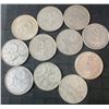 Image 1 : 11 Canadian .800 Silver Quarters, 64g Total, 1.65 Troy Ounces