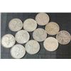 Image 1 : 11 Canadian .800 Silver Quarters, 64g Total, 1.65 Troy Ounces Silver
