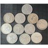 Image 1 : 11 Canadian .800 Silver Quarters, 64g, 1.65 Troy Ounces