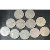 Image 1 : 11 Canadian .800 Silver Quarters, 64g Total, Various Dates