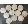 Image 2 : 11 Canadian .800 Silver Quarters Totalling 64g (1.65 Troy Oz)