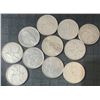 Image 1 : 11 Canadian .800 Silver Quarters, 64g Total, 1.65 Troy Oz Silver