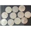 Image 1 : 11 Canadian .800 Silver Quarters, 64g Total, 1.65 Troy Oz Silver