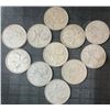 Image 1 : 11 .800 Silver Canadian Quarters, 64g Total Weight