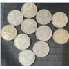 Image 1 : 11 Canadian .800 Silver Quarters, 1.65 Troy Oz, 64g Total