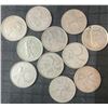 Image 1 : 11 Canadian .800 Silver Quarters, 64g, 1.65 Troy Oz Silver