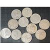 Image 1 : 11 Canadian .800 Silver Quarters, 64g Total, 1.65 Troy Ounces Silver