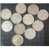 Image 1 : 11 Canadian .800 Silver Quarters, 64g, 1.65 Troy Ounces Silver