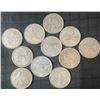 Image 1 : 11 Canadian .800 Silver Quarters, 64g Total, 1.65 Troy Ounces