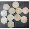 Image 2 : 11 Canadian .800 Silver Quarters, 64g Total, 1.65 Troy Oz Silver