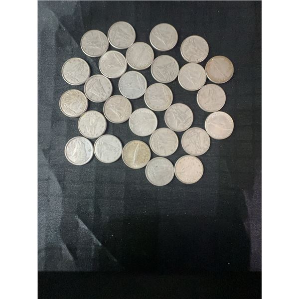 27 .800 Silver Canadian Dimes, 63g, 1.62 Troy Ounces