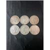 Image 2 : 6 Canadian .800 Silver Half Dollars, 70g Total Weight
