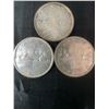 Image 1 : 3 Canadian Silver Dollar Coins, .800 Silver, 70g Total