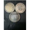 Image 1 : Three .800 Silver Canadian Dollar Coins, 1965, 1966, and 1967, 70g