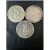 Image 1 : 3 .800 Silver Canadian Dollar Coins, 70g, 1858-1958 & 1958 Designs