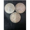 Image 2 : 3 .800 Silver Canadian Dollar Coins, 70g, 1858-1958 & 1958 Designs