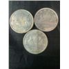 Image 1 : Three 1966 .800 Silver Canadian Dollar Coins, 70g Total Silver