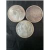 Image 1 : Three .800 Silver Canadian Dollar Coins, 70g Total