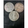 Image 1 : 3 Canadian Silver Dollars, 1965/1966/1958, .800 Silver, 70g