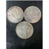Image 1 : Three .800 Silver Canadian Dollar Coins, 1962 and 1965, 70g Total