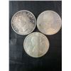 Image 2 : 3 Canadian .800 Silver Dollar Coins 1951 1965 1968, 70g Total Weight