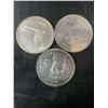 Image 1 : 3 Canadian .800 Silver Dollars, 1867-1967, 1958, 1935, 70g Total