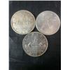 Image 1 : 3 Canadian .800 Silver Dollar Coins, 1952–1967, 70g Total Weight