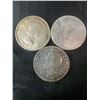 Image 2 : 3 Canadian .800 Silver Dollar Coins, 1952–1967, 70g Total Weight