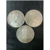 Image 2 : 3 Canadian .800 Silver Dollar Coins, 1963 and Centennial 1967, 70g