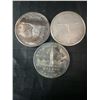 Image 1 : 3 .800 Silver Canadian Dollar Coins, 1967 & 1939, 70g Total