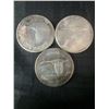 Image 1 : 1967 .800 Silver Canadian Dollar Coins, 3 Pieces, 70g Total