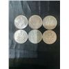 Image 1 : 6 Canadian .800 Silver Half Dollar Coins, 70g Total