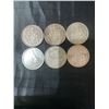 Image 1 : 6 Canadian .800 Silver Half Dollar Coins, 70g Total