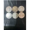 Image 2 : 6 Canadian .800 Silver Half Dollar Coins, 70g Total