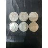 Image 1 : 6 Canadian .800 Silver Half Dollar Coins, 70g Total Weight