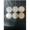 Image 2 : 6 Canadian .800 Silver Half Dollar Coins, 70g Total Weight