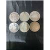 Image 1 : 6 Canadian .800 Silver Half Dollar Coins, 70g Total Weight
