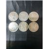 Image 2 : 6 Canadian .800 Silver Half Dollar Coins, 70g Total, 1.80 Troy Oz