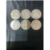 Image 1 : Six .800 Silver Canadian Half Dollar Coins, 70g Total