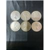 Image 2 : Six .800 Silver Canadian Half Dollar Coins, 70g Total