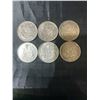 Image 1 : 6 Canadian .800 Silver Half Dollar Coins, 70g Total Weight