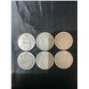 Image 1 : 6 Canadian .800 Silver Half Dollar Coins, 70g Total Weight