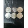 Image 2 : 6 Canadian .800 Silver Half Dollar Coins, 70g Total