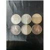 Image 1 : 6 Canadian .800 Silver Half Dollar Coins, 70g Total, 1.80 Troy Oz
