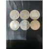 Image 1 : 6 Canadian .800 Silver Half Dollar Coins, 70g Total Weight