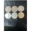 Image 2 : 6 Canadian .800 Silver Half Dollar Coins, 70g Total Weight